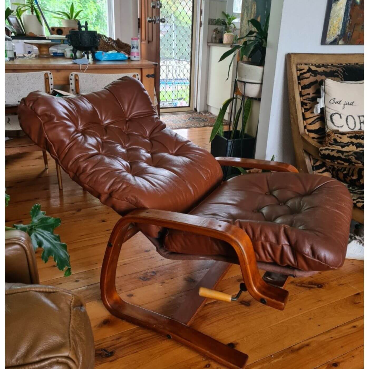 vintage leather chair Gerald Easdon Australian mid century