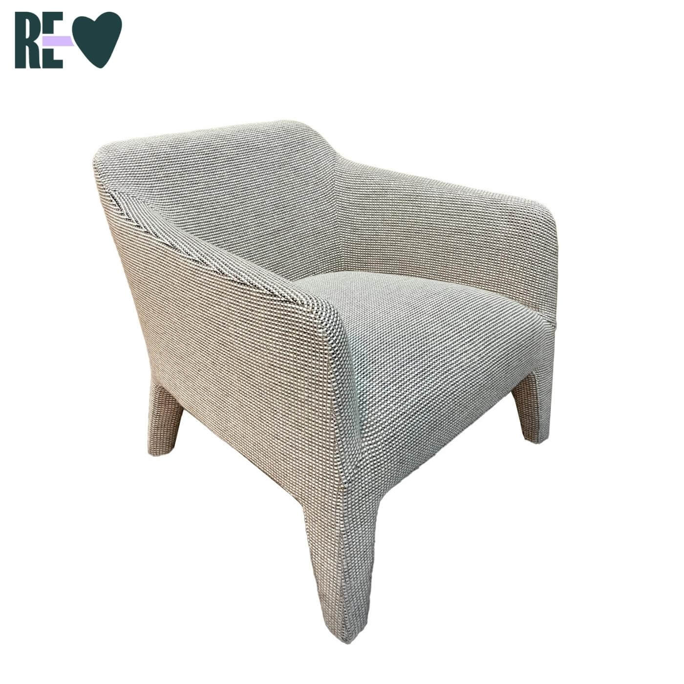 Jardan Kelly armchair, taupe weave fabric