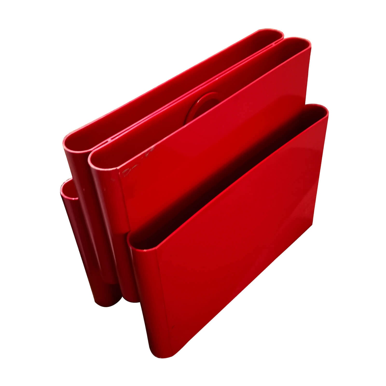 Kartell Magazine Rack in red by Giotto Stoppino