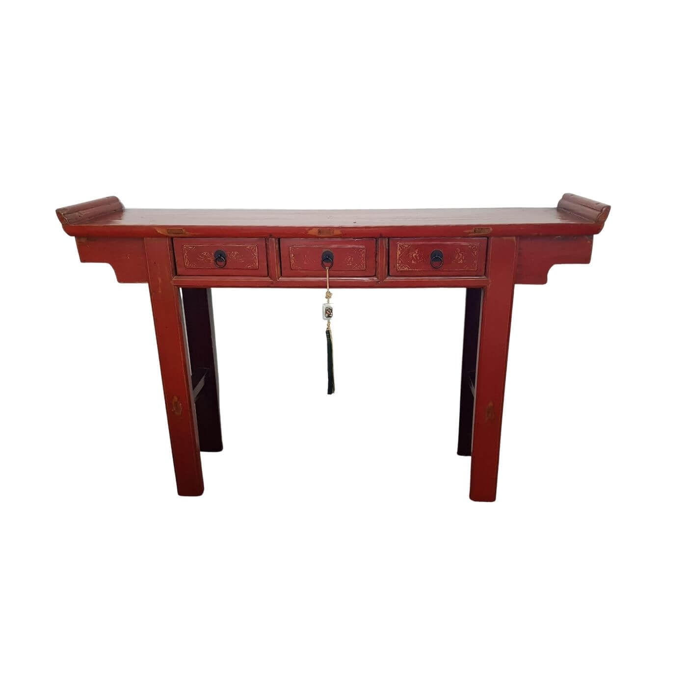 Red lacquered Asian prayer table