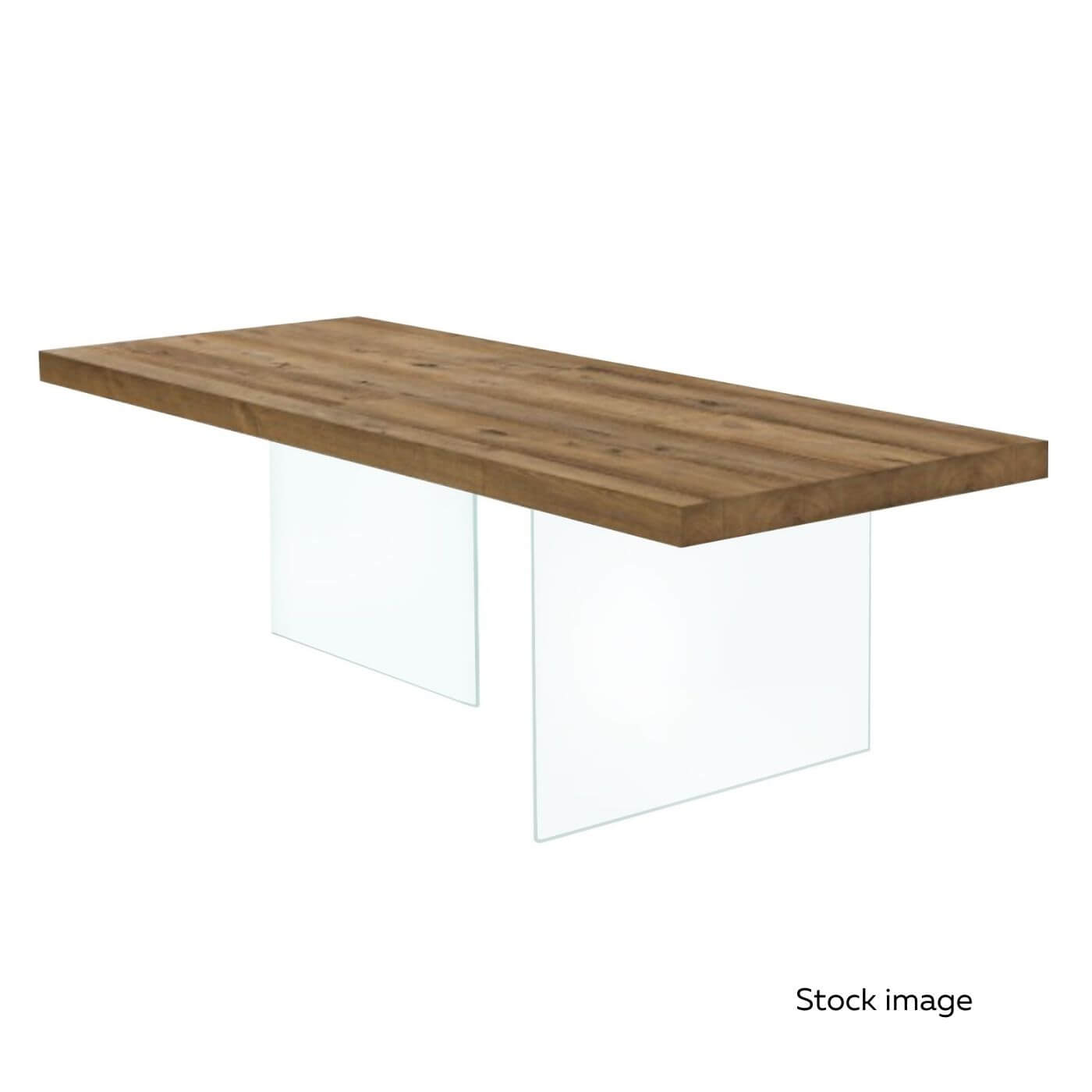 Lago Air Table with Wildwood top and glass base