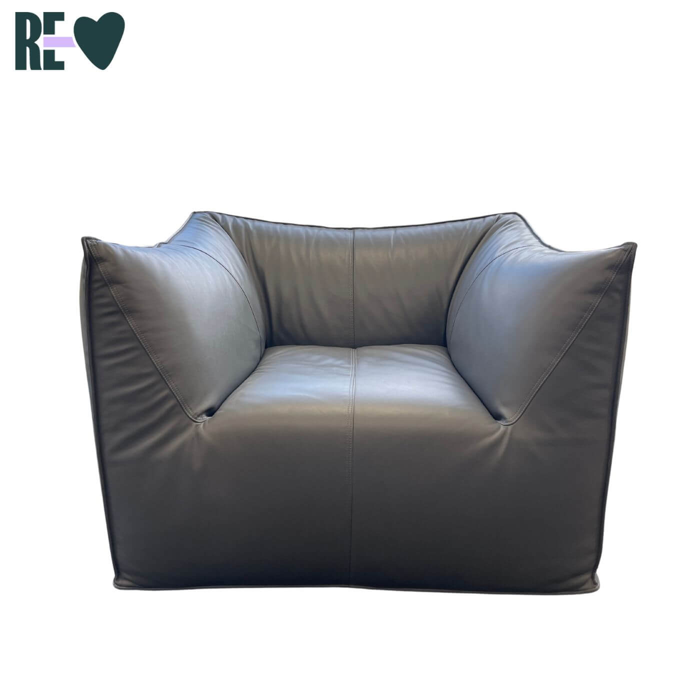 B&B Italia Le Bambole armchair in grey leather