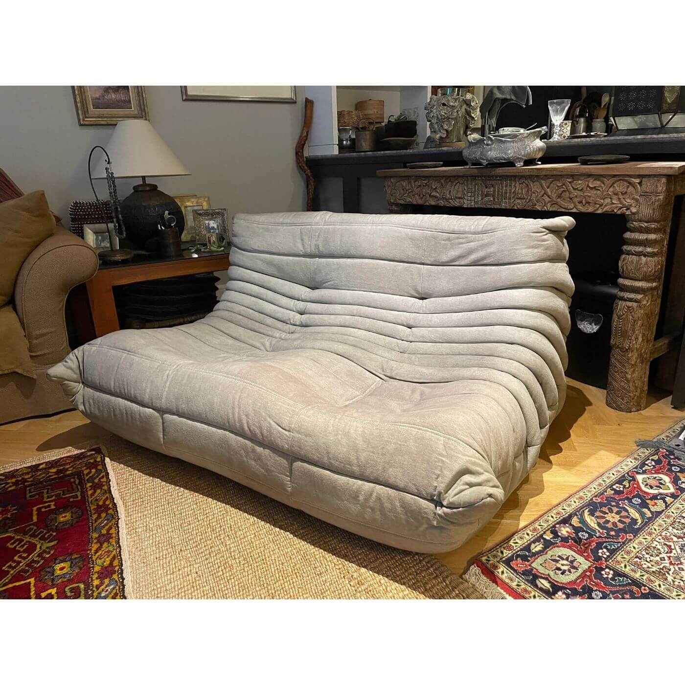 Ligne Roset Togo Small Settee in light grey