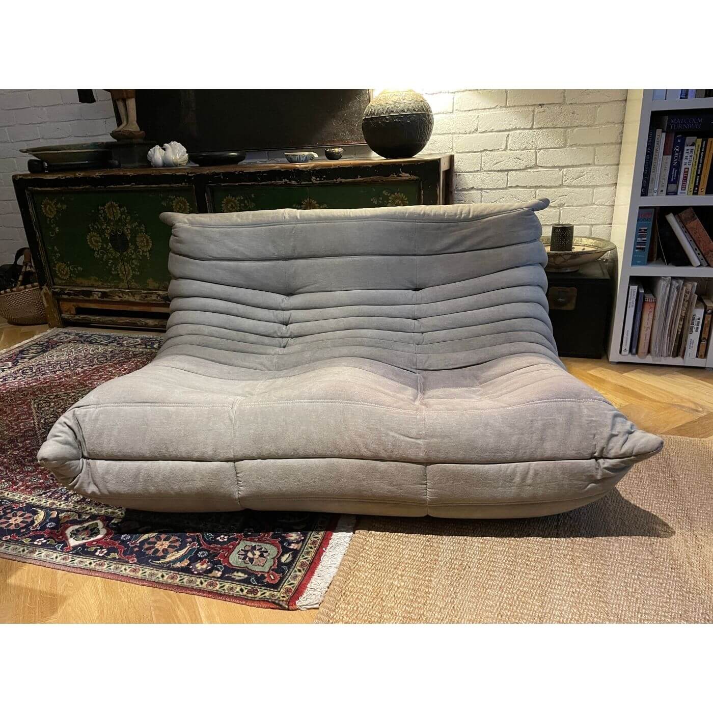 Ligne Roset Togo Small Settee in light grey