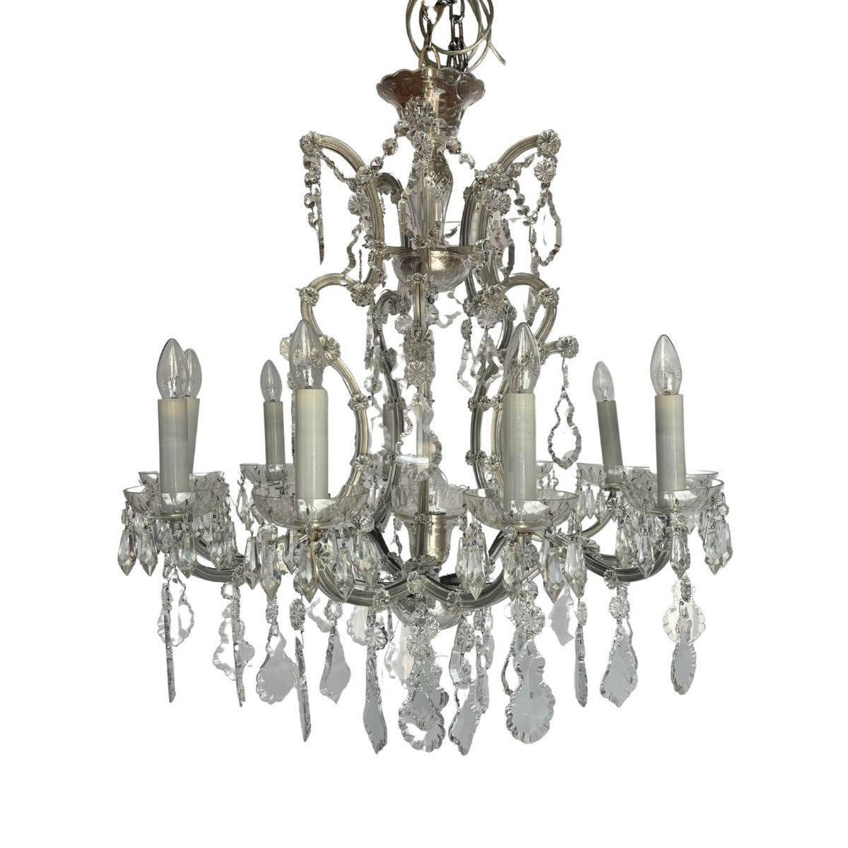 Vintage 1920s Maria Therese 10 Light Crystal Chandelier (RRP $6,000)