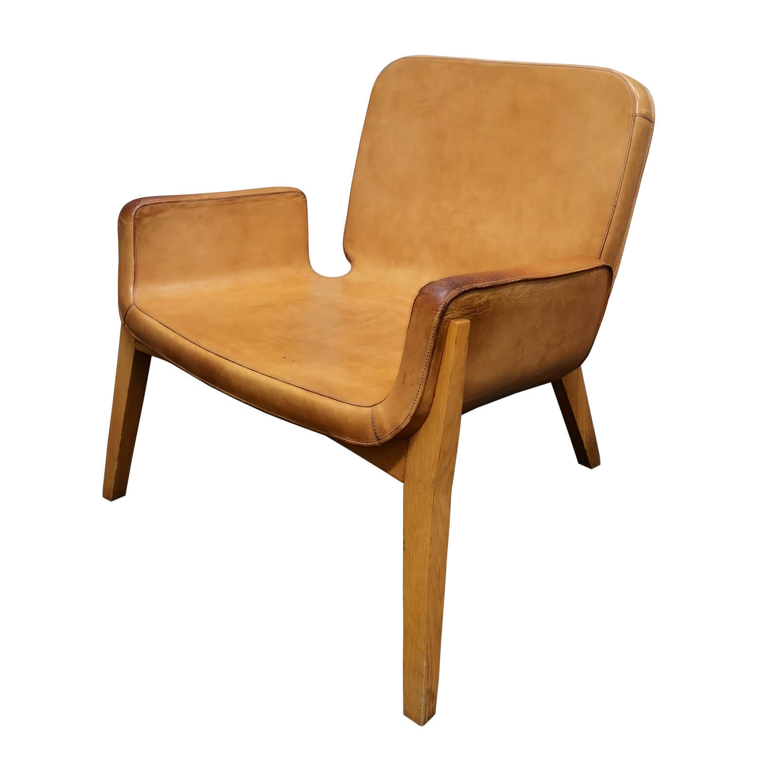 Poltrona Frau Jockey chair tan leather