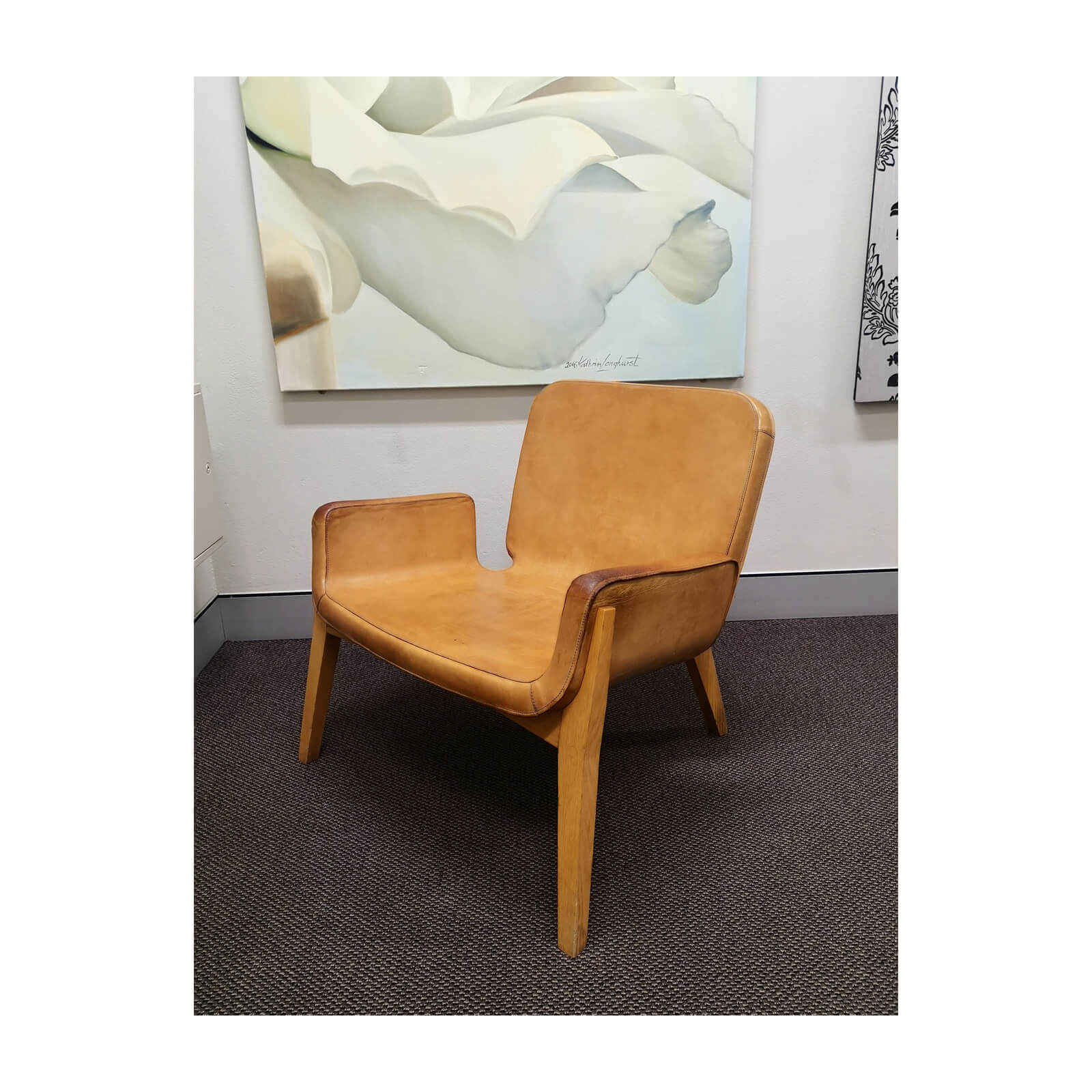 Poltrona Frau Jockey chair tan leather