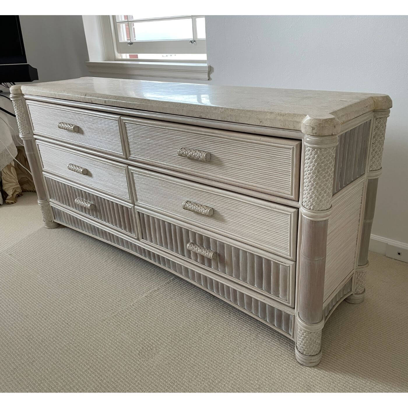 Split bamboo chest of drawers