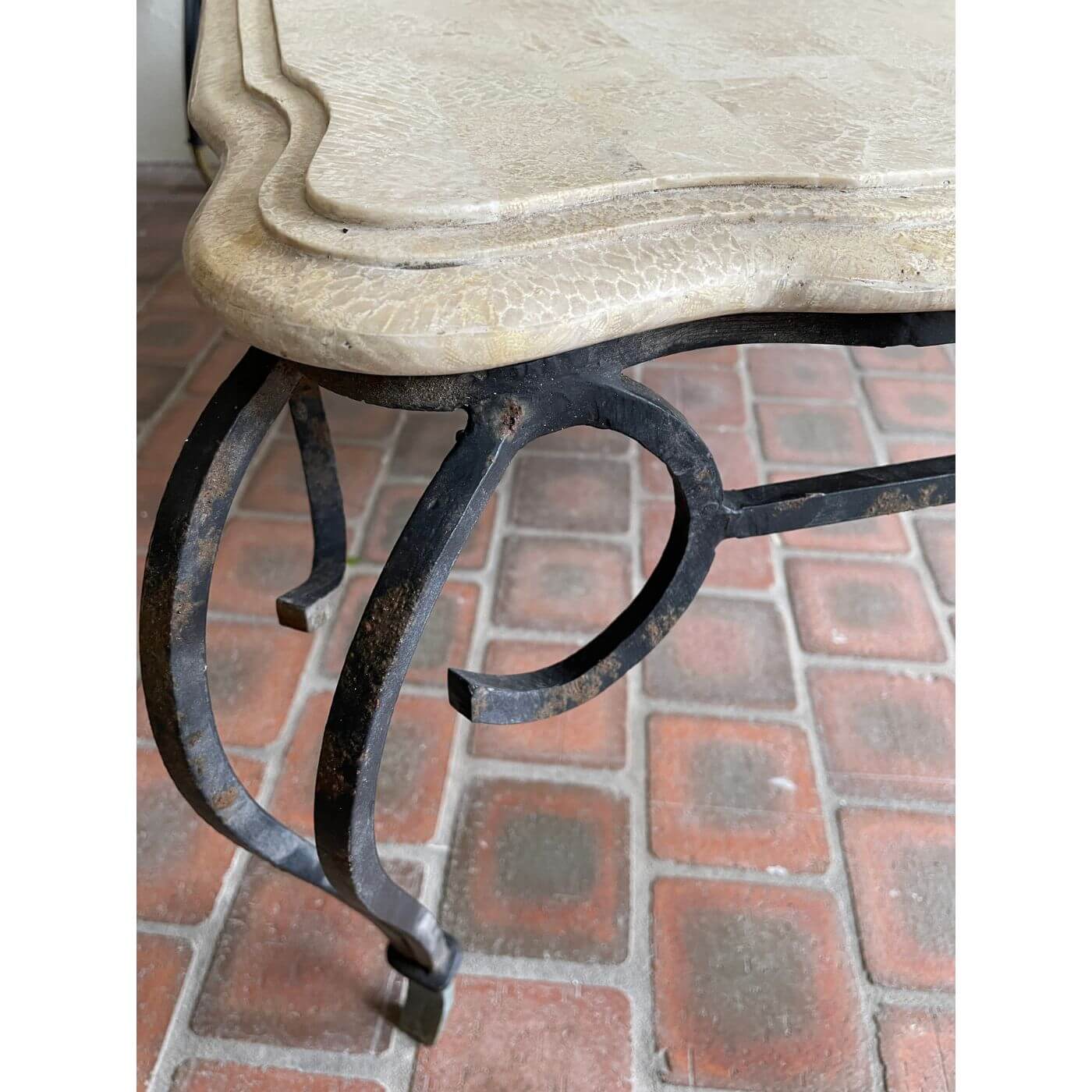 Stone and iron coffee table