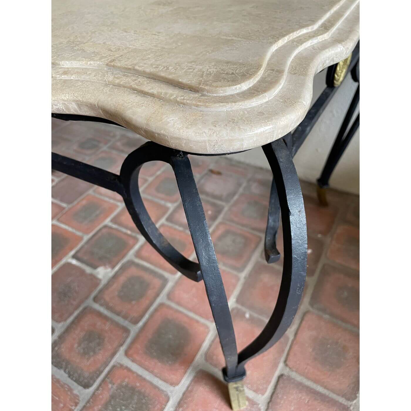 Stone and iron side tables