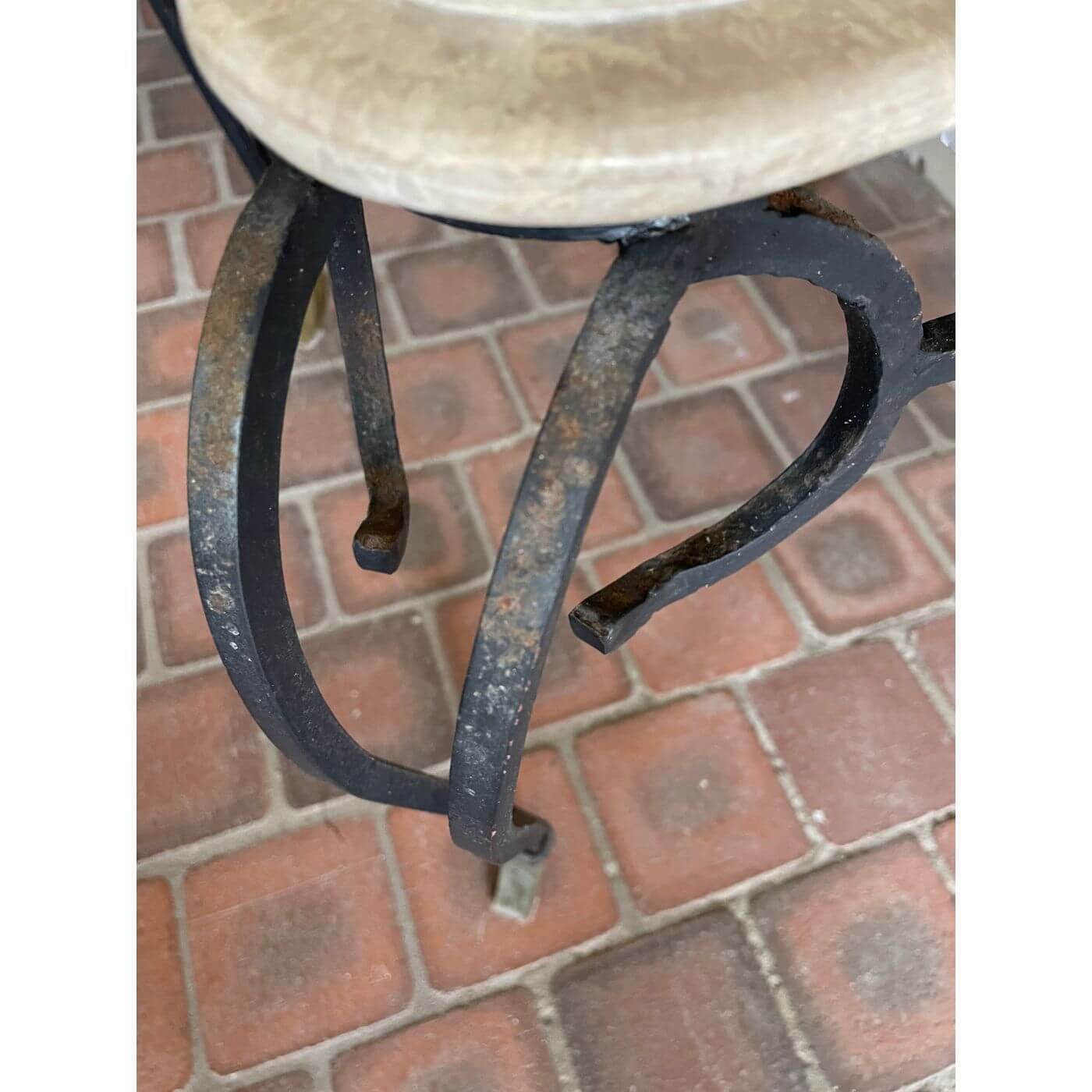 Stone and iron side tables