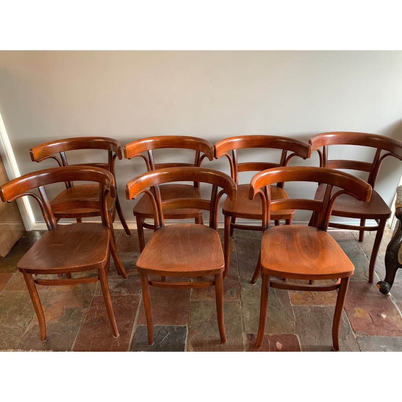 Vintage Thonet Mundus Bentwood Chairs x 7