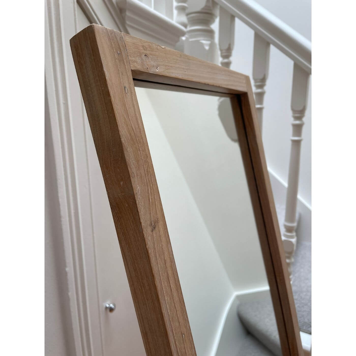 Floor mirror with timber frame