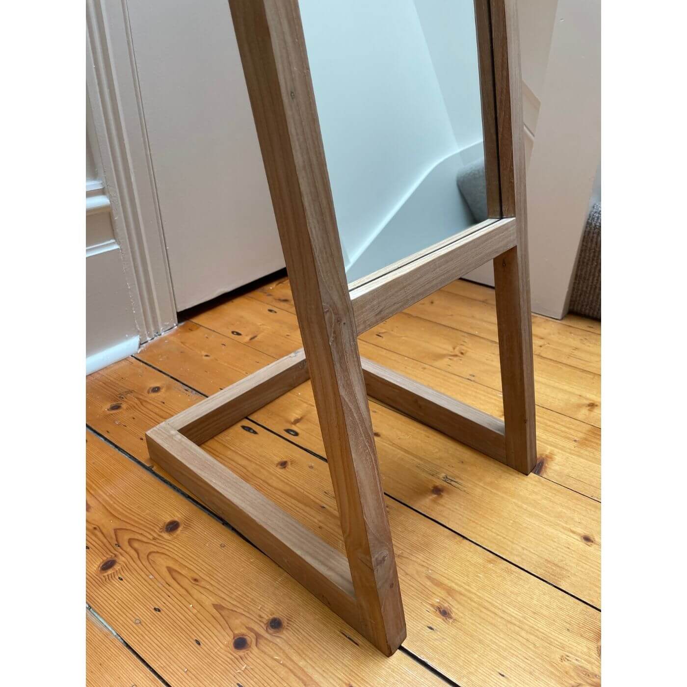 Floor mirror with timber frame