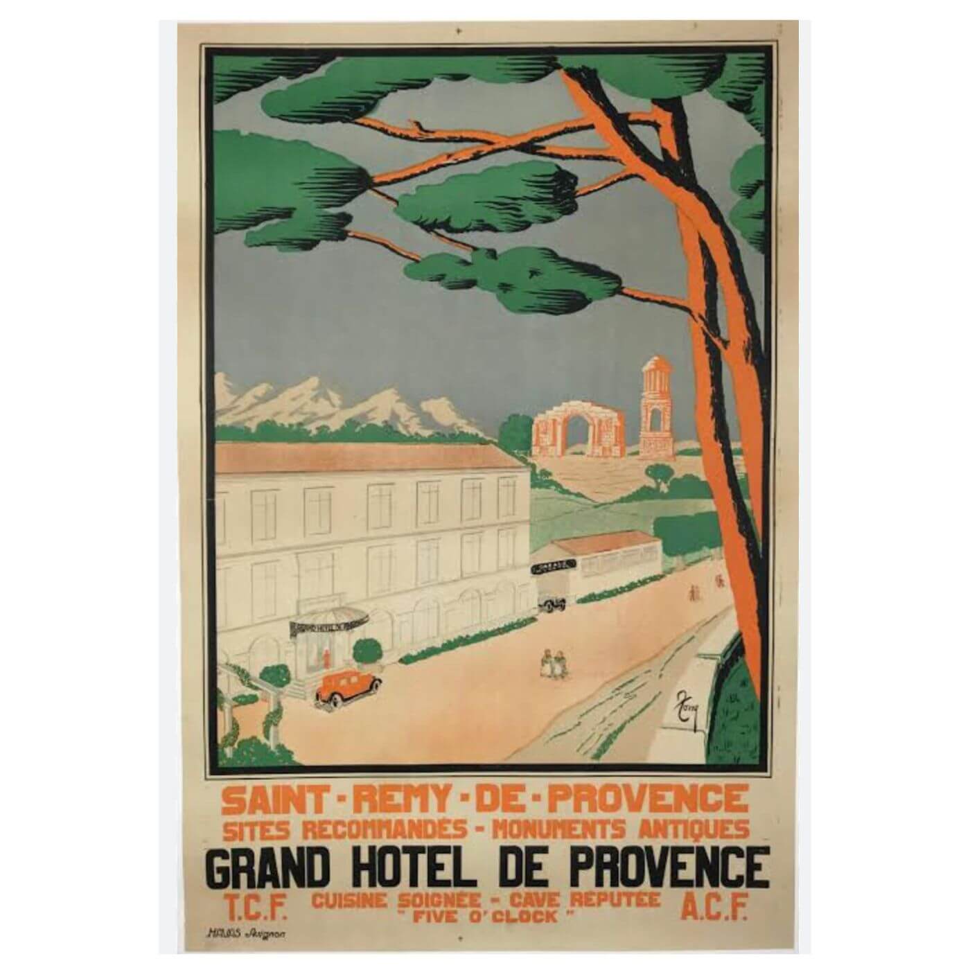 Vintage Poster Grand Hotel de Provence, Framed