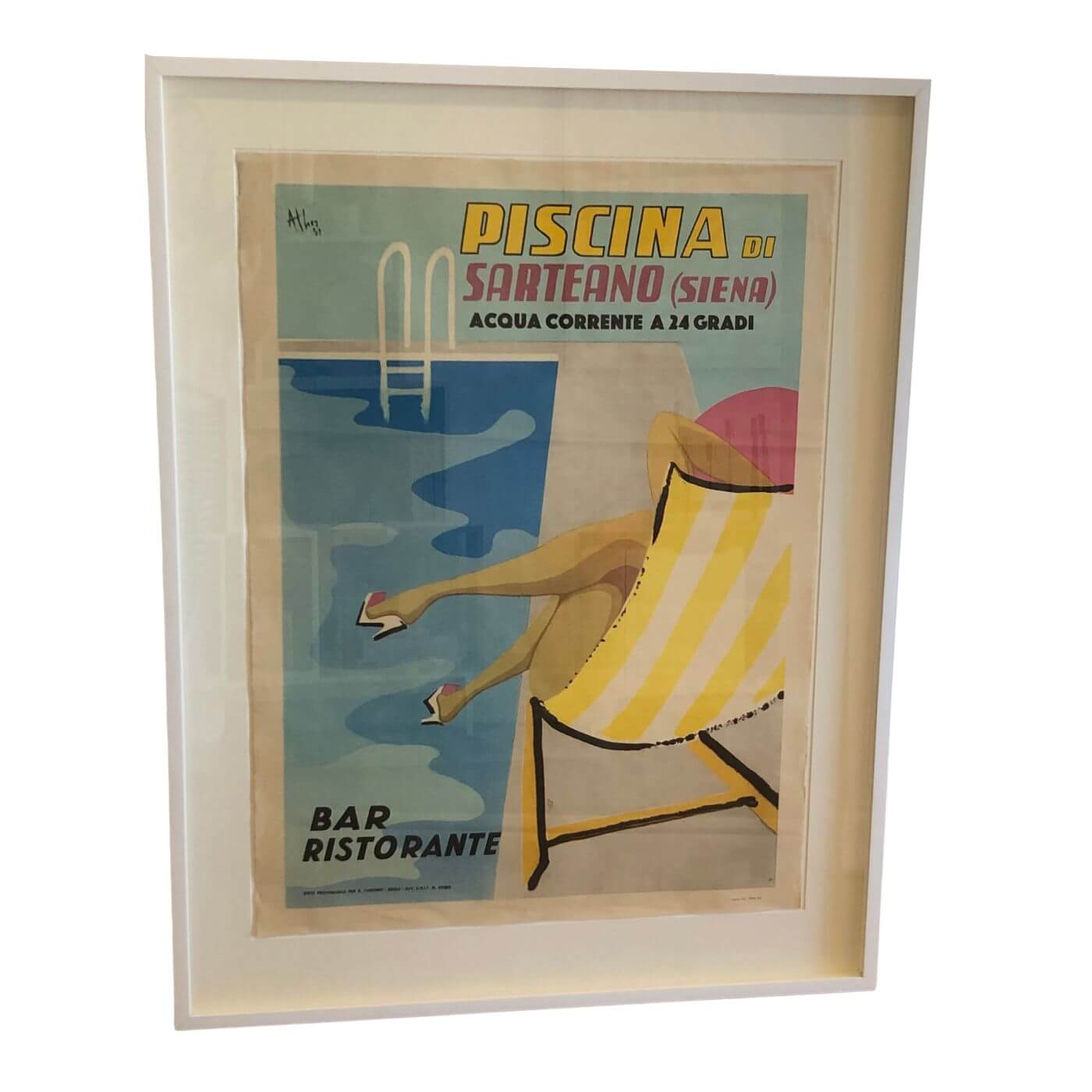 Vintage Poster Piscina di Sarteano, Framed