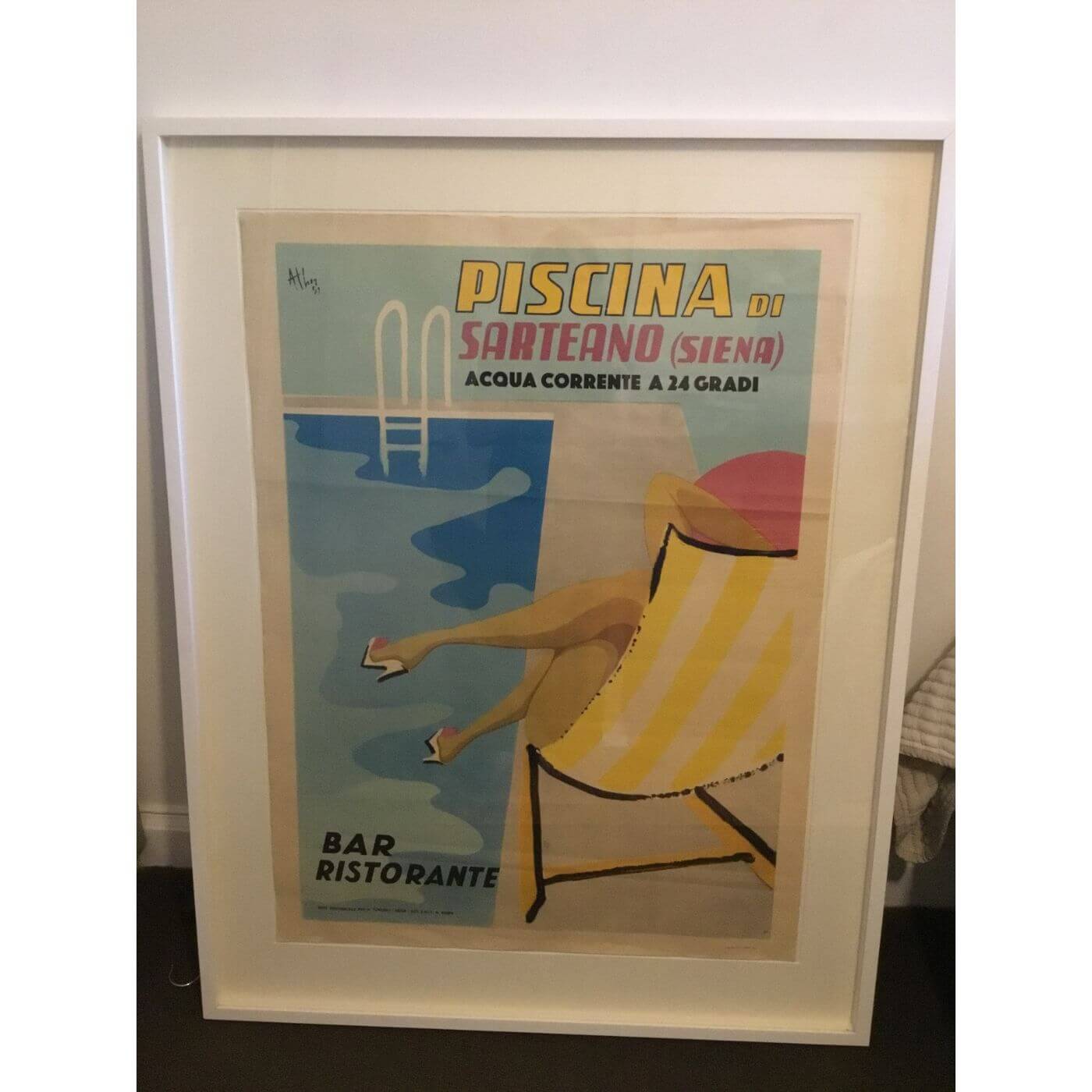 Vintage Poster Piscina di Sarteano, Framed