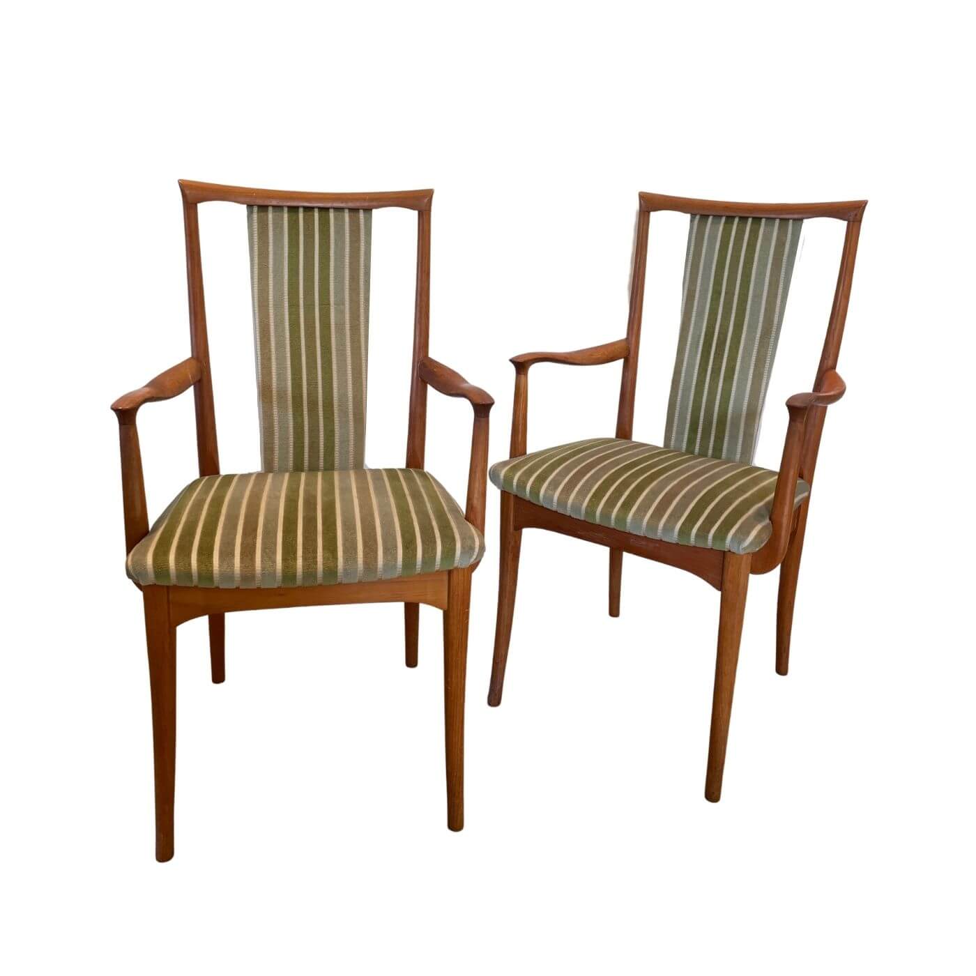 Vintage Teak Carver Dining Chairs, pair, c1960s